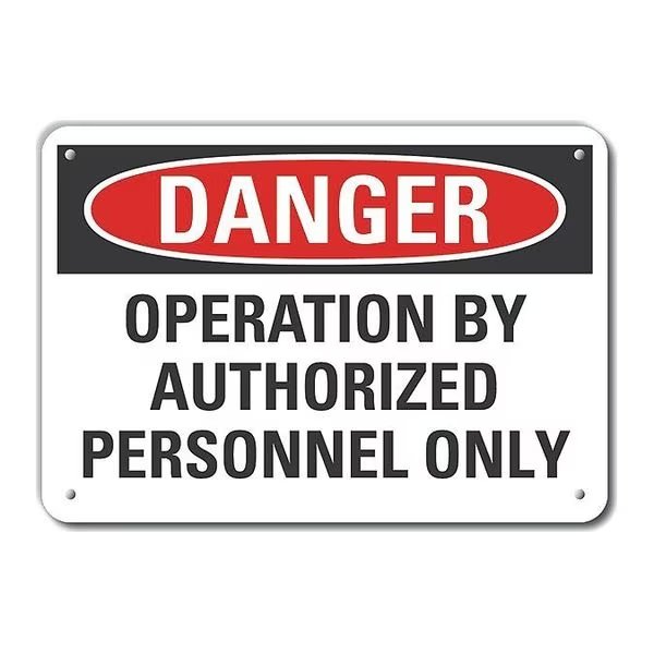 Reflective  Machine & Operation Danger Sign, 10 in Height, 14 in Width, Aluminum, English, LYLE, Mfr# LCU4-0566-RA_14X10