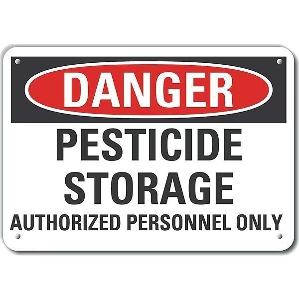 Aluminum Pesticide Danger Sign, 7 in H, 10 in W, Vertical Rectangle, English, LCU4-0607-NA_10X7, LYLE, Mfr# LCU4-0607-NA_10X7