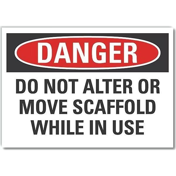 Scaffold Danger Label, 10 in Height, 14 in Width, Polyester, Horizontal Rectangle, English, LYLE, Mfr# LCU4-0598-ND_14X10