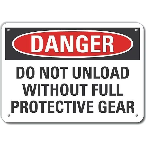 Decal, Danger Do Not Unload, 14 x 10