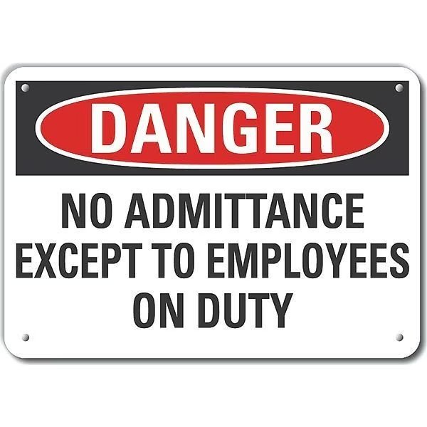 Decal, Plastic, Danger No Admittance, 10x7