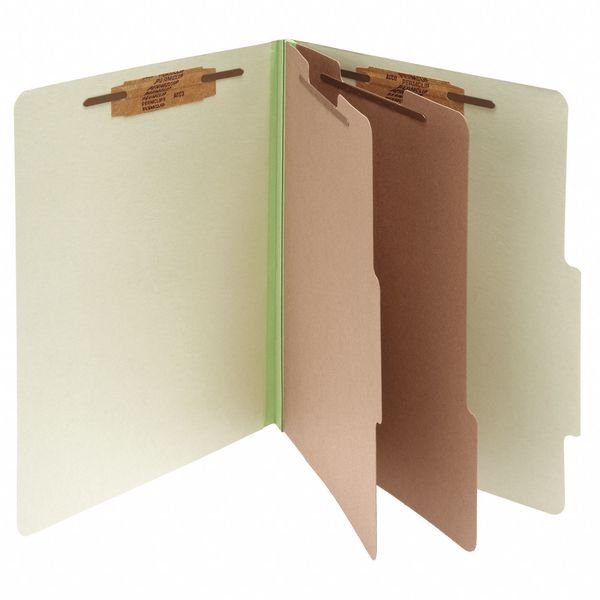 Pressboard 6 Part Folder, Ltr, Green, PK10, ACCO, Mfr# A7015046