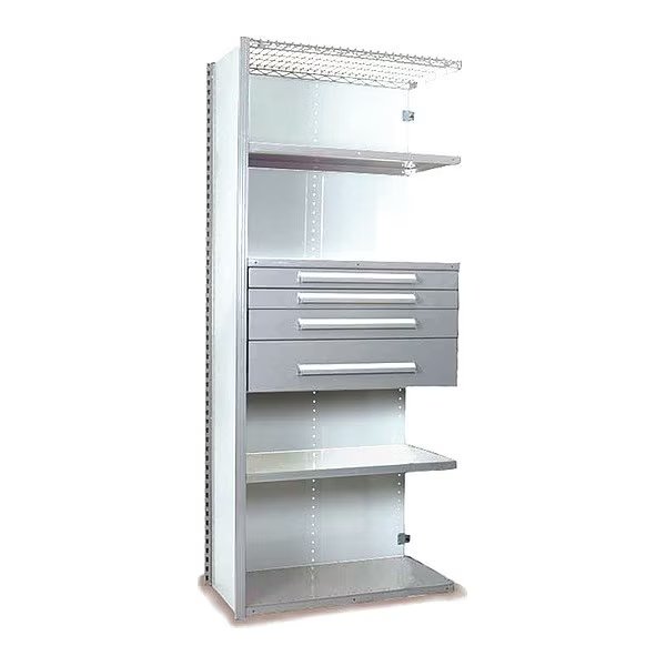V-Grip Shelving W/ 4Drwrs/5Shlvs 7x1.5x4, Addon, (2)3