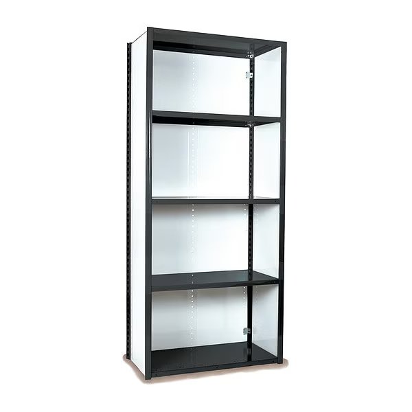 VGrip Shelf Clsd Strtr, 7X2DX4, W/5 shl, BK, EQUIPTO, Mfr# 675W5S-BK