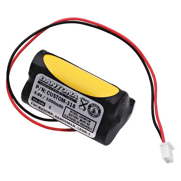 Battery 3.6 Volt Nickel Cadmium Dantona Emergency Lighting Battery, Dantona, Mfr#: CUSTOM-318