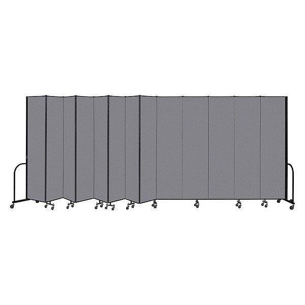 Portable Room Divider, 13 Panel, 8 ft. H x, SCREENFLEX, Mfr# CFSL8013-DG