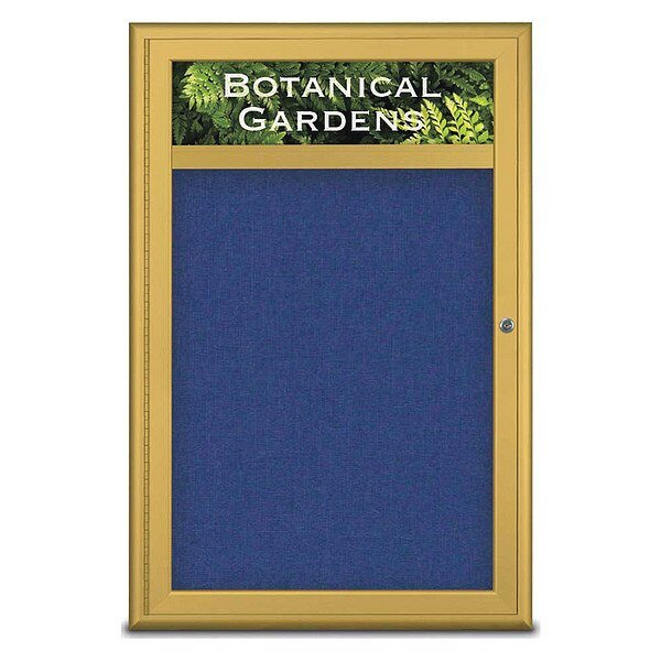 Corkboard, Single Door, Radius Frame, Header, 24x36