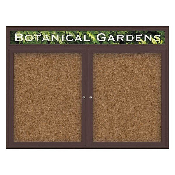 Corkboard, Double Door, Radius Frame, Header, 48x36