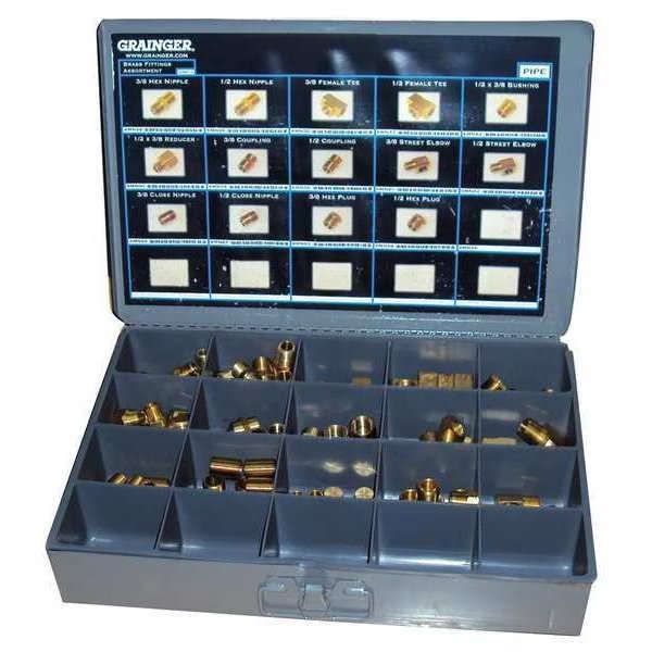 Brass Pipe Fitting Kit, NPT, Assorted Pipe Size, EnjoyTool select, Mfr# 6AZF6