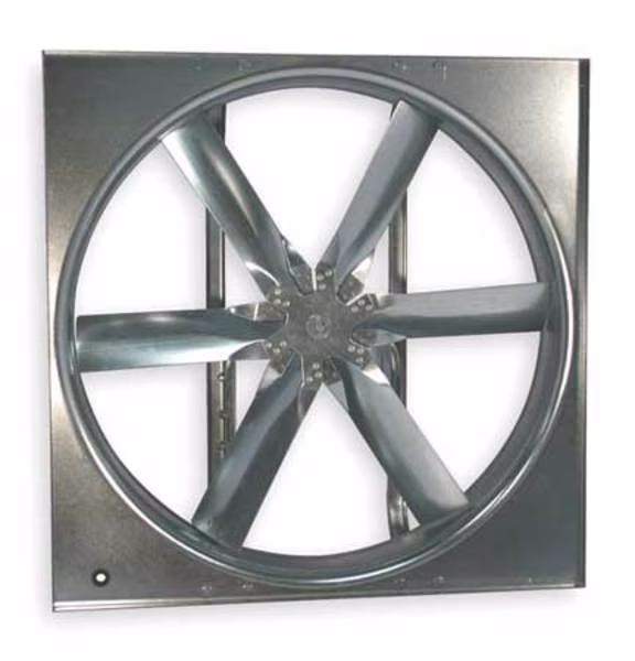 Supply Fan w/Drive Package, Standard Duty, 208-230/440V AC, 48 in Blade Dia, 3 HP, Dayton, Mfr#: 7D530