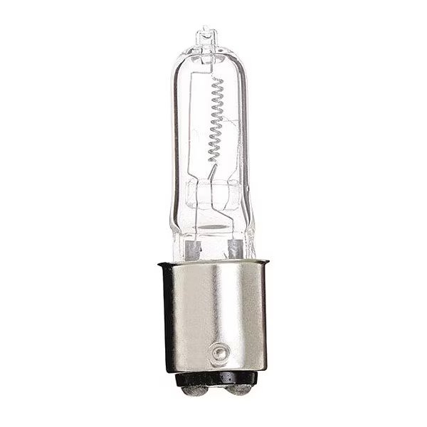 50W T4 Halogen Light Bulb - Bayonet Double Contact Base - Clear Finish, SATCO, Mfr# S1981