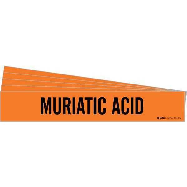 Pipe Marker, Black, Muriatic Acid, PK5, 7394-1HV-PK, BRADY, Mfr# 7394-1HV-PK