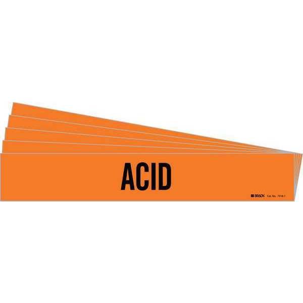 Pipe Marker, Adhesive, Black, Acid, PK5, 7318-1-PK, Brady, Mfr#: 7318-1-PK