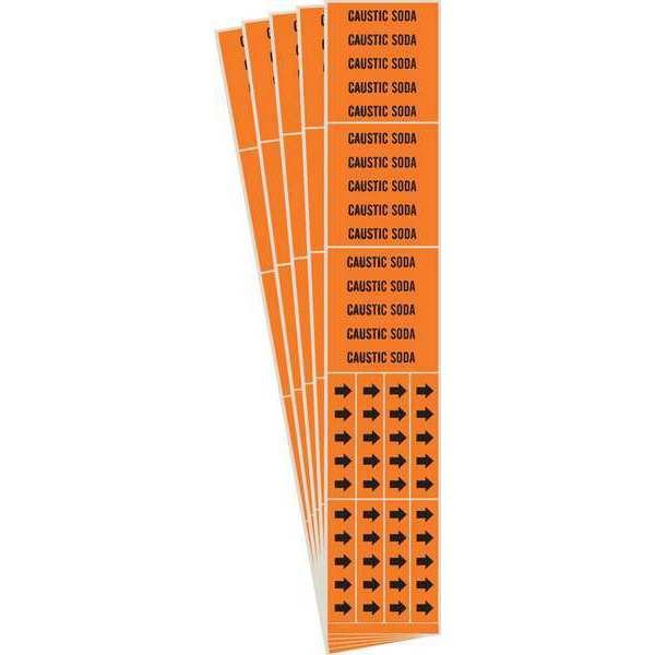 Pipe Marker, Black, Caustic Soda, PK5, 7340-3C-PK, BRADY, Mfr# 7340-3C-PK