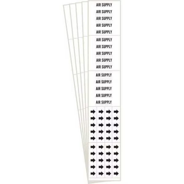 Pipe Marker, Black, Air Supply, PK5, 7011-3C-PK, BRADY, Mfr# 7011-3C-PK