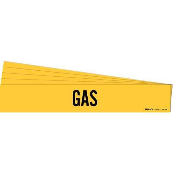 Pipe Marker, Adhesive, Black, Gas, PK5, 7119-1HV-PK, BRADY, Mfr# 7119-1HV-PK