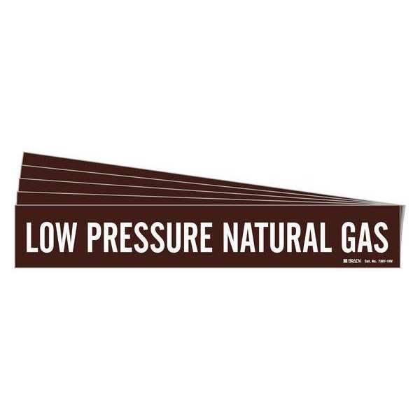 Pipe Marker, Low Pressure Natural Gas, PK5, 7387-1HV-PK, BRADY, Mfr# 7387-1HV-PK