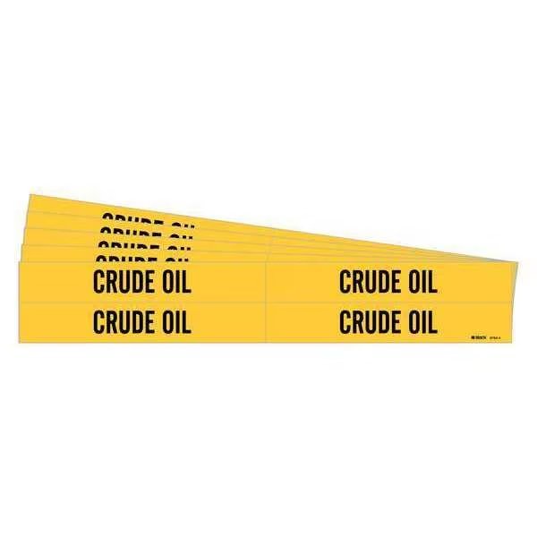 Pipe Marker, Adhesive, Black, Crude Oil, PK5, 8784-4-PK, BRADY, Mfr# 8784-4-PK