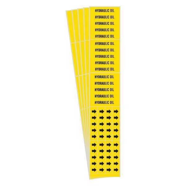 Pipe Marker, Black, Hydraulic Oil, PK5, 8790-3C-PK, Brady, Mfr#: 8790-3C-PK