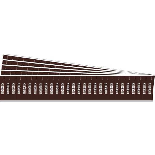 Pipe Marker, Adhesive, White, Hydrogen, PK5, 109328-PK, Brady, Mfr#: 109328-PK