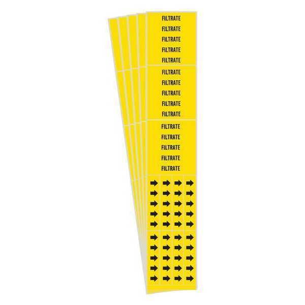 Pipe Marker, Adhesive, Black, Filtrate, PK5, 7106-3C-PK, BRADY, Mfr# 7106-3C-PK