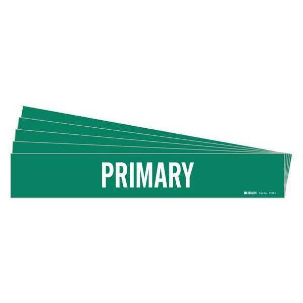 Pipe Marker, Adhesive, White, Primary, PK5, 7221-1-PK, BRADY, Mfr# 7221-1-PK