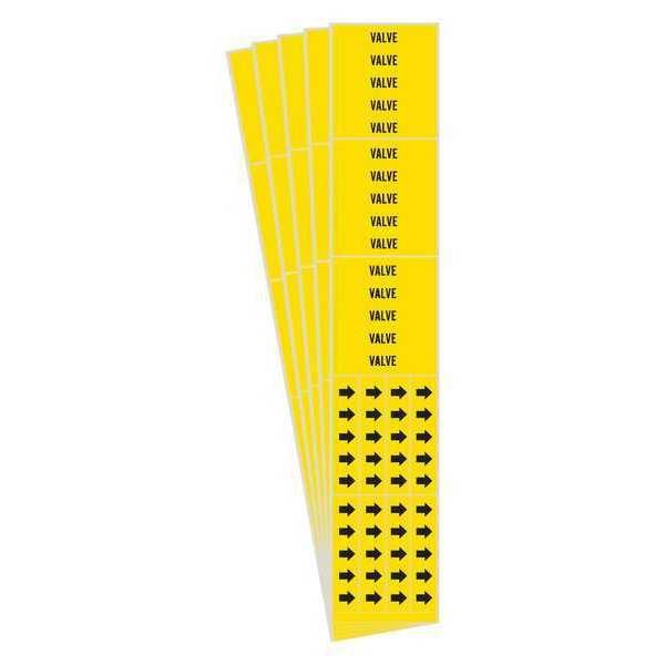 Pipe Marker, Adhesive, Black, Valve, PK5, 7293-3C-PK, BRADY, Mfr# 7293-3C-PK