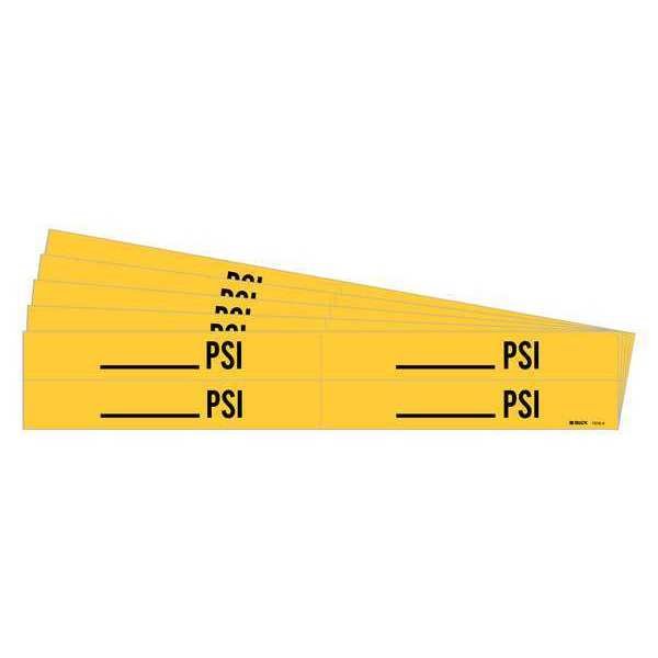 Pipe Marker, Adhesive, Black, PSI, PK5, 7310-4-PK, BRADY, Mfr# 7310-4-PK