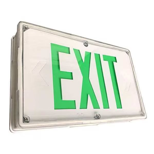 LED Exit Sign, Wht, 13 57/64
