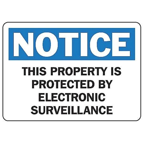 Notice Sign, 10 in Height, 14 in Width, Aluminum, Rectangle, English, ACCUFORM, Mfr# MASE803VA