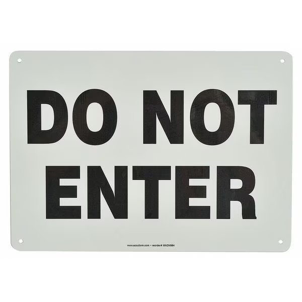 Admittance Sign, 10