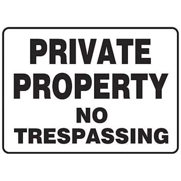Private Property Sign, 10 in Height, 14 in Width, Plastic, Rectangle, English, ACCUFORM, Mfr# MATR522VP