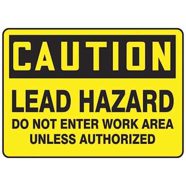 Caution Sign, 10 in H, 14 in W, Vinyl, Rectangle, English, MCAW610VS, Accuform, Mfr#: MCAW610VS