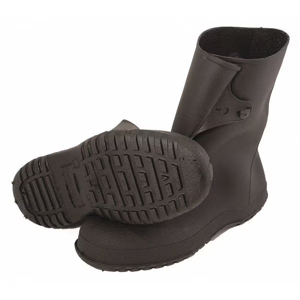 Workbrutes Overboots, Mens, S, Button Tab, Black, PVC, PR, TINGLEY, Mfr# 35121