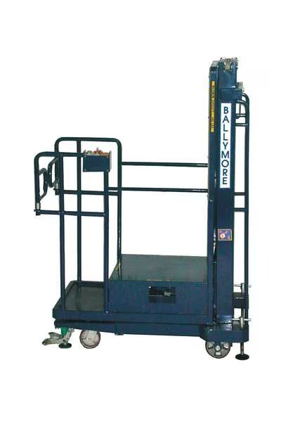 Personnel Lift, Push-Around Drive, 450 lb Load Capacity, 6 ft 4 in Max. Work Height, Ballymore, Mfr#: PS-10