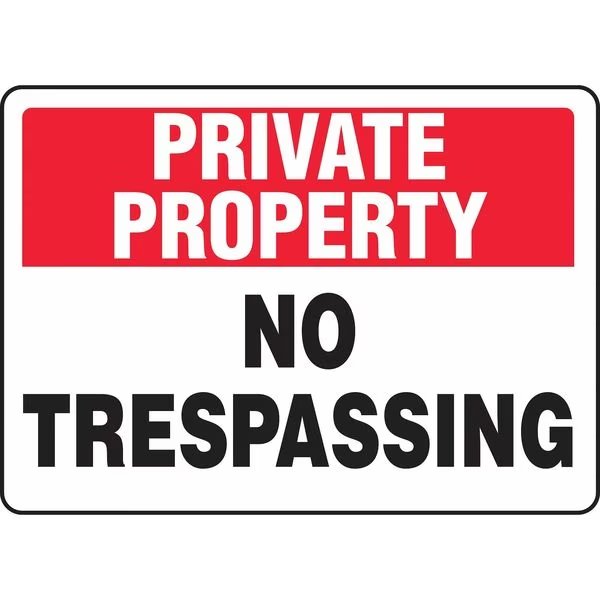 Private Property Sign, 10 in H, 14 in W, Vinyl, Rectangle, English, MATR963VS, ACCUFORM, Mfr# MATR963VS