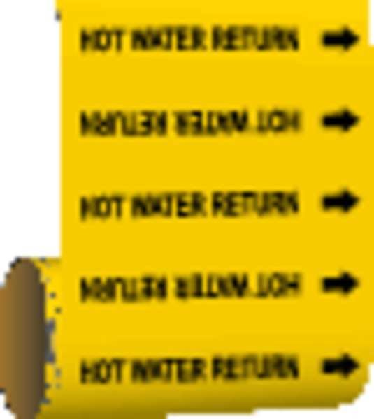 Pipe Marker, Hot Water Return, Yel, 41465, BRADY, Mfr# 41465