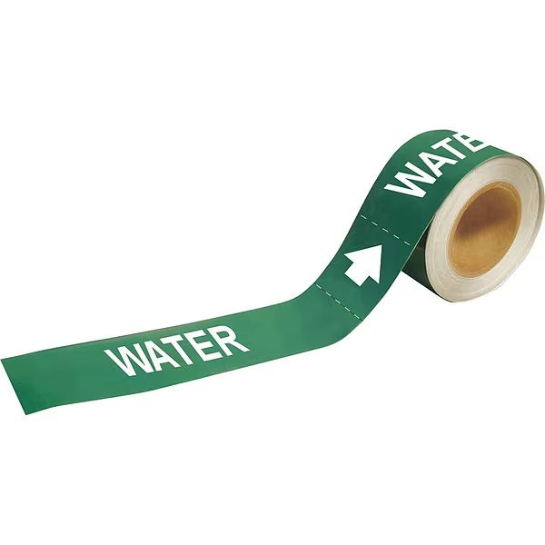 Pipe Marker, Water, 2 In.H, 73942, BRADY, Mfr# 73942