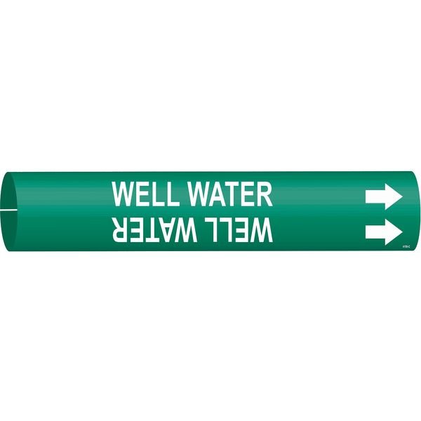 Pipe Markr, Well Water, Gn, 2-1/2to3-7/8 In, BRADY, Mfr# 4156-C
