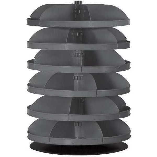 Prime Cold Rolled Steel Revolving Storage Bin, 28 in D x 40 3/8 in H x 28 in W, 6 Shelves, Gray, Durham Mfg, Mfr#: 1206-95