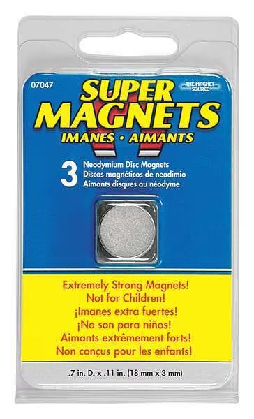 Disc Magnet, Neodymium, 6 lb. Pull, PK3, EnjoyTool Select, Mfr#: 7047