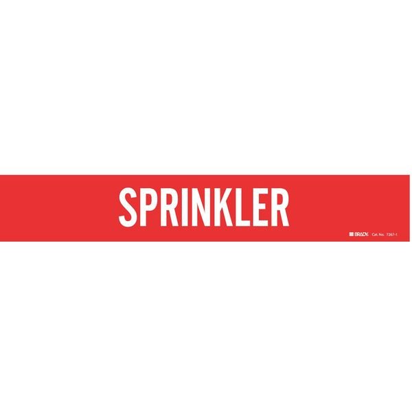 Pipe Marker, Sprinkler, R, 2-1/2 to7-7/8 In, BRADY, Mfr# 7267-1