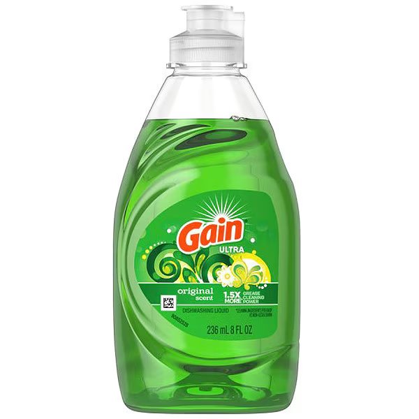 Dishwashing Liquid, Bottle, Size 8 oz, PK12, Gain, Mfr#: 98110