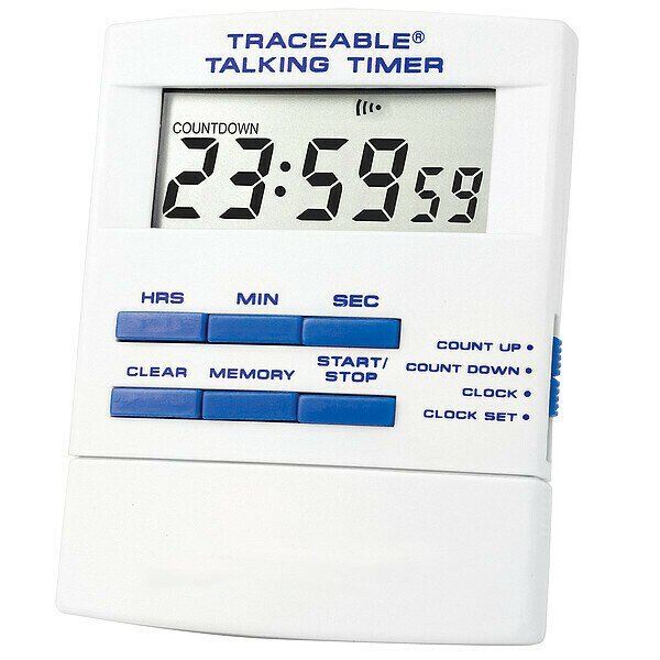 Digital Timer, Count Down, Count Up, 24hr, Traceable, Mfr#: 9876676