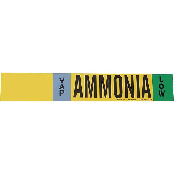 Ammonia Pipe Marker, IIAR, 8In and Above, 90471, BRADY, Mfr# 90471