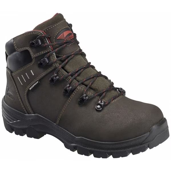Size 16 Men's 6 in Work Boot Carbon Fiber Mens Work Boot, Foundation Brown, AVENGER SAFETY FOOTWEAR, Mfr# 7402