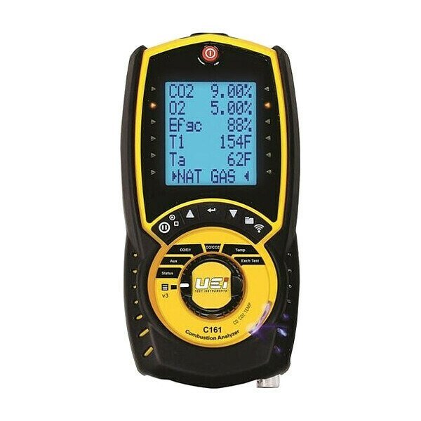 Combustion Analyzer, 32to113F, 21% v/vO2, Uei Test Instruments, Mfr#: C161OIL-N