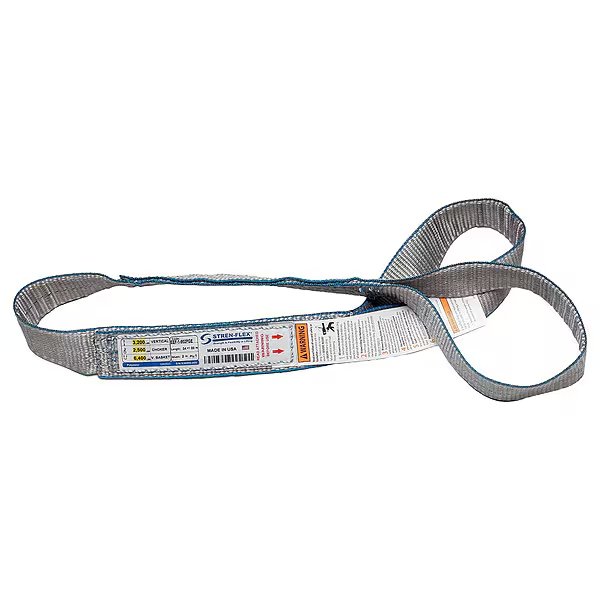 Web Sling, Flat Eye, 18 ft L, 1,600 lb Cap., Stren-Flex, Mfr#: EEF-1-901PGE
