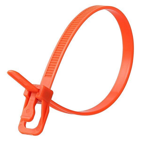 Releasable Tie, Orange, Nylon, PK20, RETYZ, Mfr# EVT-S12OR-HA