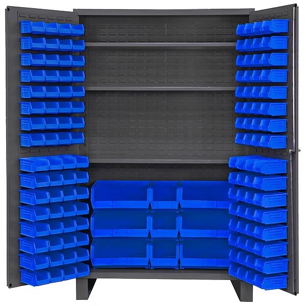 Extra-Heavy Duty Bin Cabinet, 48 in W, 78 in H, 24